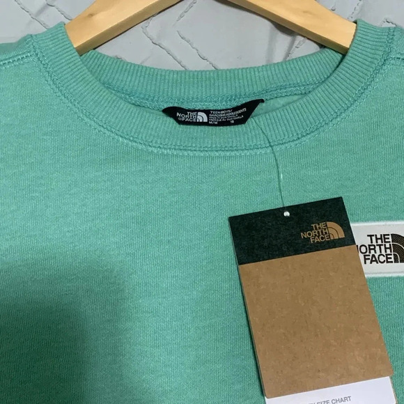 Boys The North Face Heritage Crew Wasabi Sweatshirt Size Med NEW WITH TAGS - Picture 8 of 8